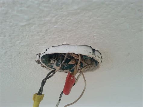 how to replace an electrical box in plaster ceiling|replacement light box in ceiling.